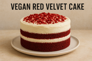 Vegan Red Velvet Cake – Eggless and Dairy-Free